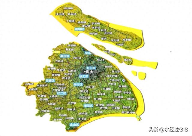 值得收藏的全国各省三维地形图 - 上海市